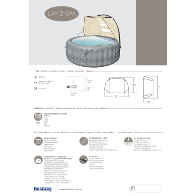 OSŁONA OD WIATRU DO SPA 183x94x109 cm - BESTWAY 60304
