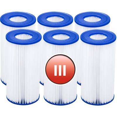 6 x filtr typu "III" do pompy basenowej zestaw - Bestway 58012