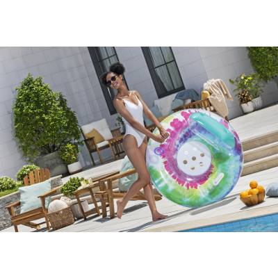Koło do pływania z oparciem TIE DYE 118x117 cm - Bestway 43637