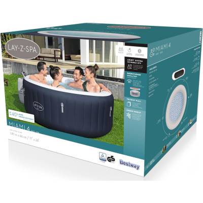 Dmuchane jacuzzi spa Miami 180x66 cm 4 os. - Bestway 6001C