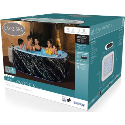 Dmuchane jacuzzi spa Hollywood 180x180x66 cm - Bestway 6001F
