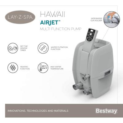 Zestaw PRESTIGE dmuchane jacuzzi spa Hawaii 180x180x71 cm - Bestway 60021