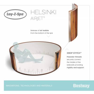 DMUCHANE SPA HELSINKI 180x66 cm 7 os. - BESTWAY 60025