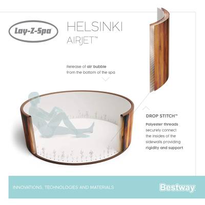 Zestaw PRESTIGE dmuchane jacuzzi spa Helsinki 180x66 cm 7 os. WiFi - Bestway 60025