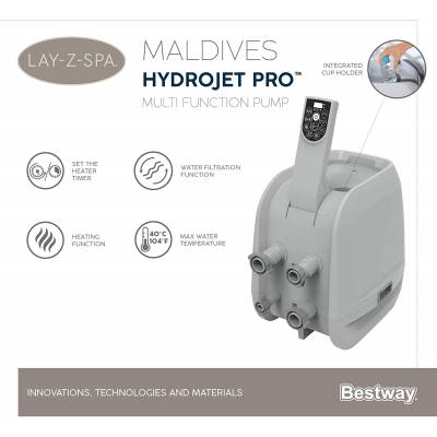 Zestaw PRESTIGE dmuchane jacuzzi spa MALDIVES 201x201x80 cm 7 os. WiFi - Bestway 60033