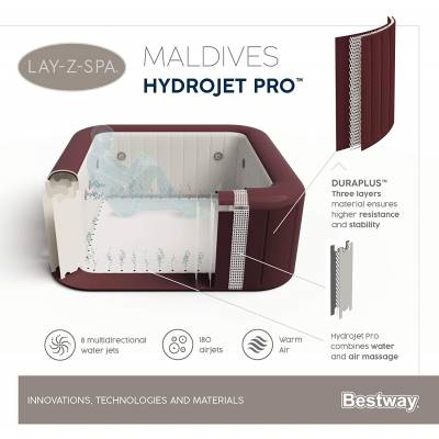 Dmuchane jacuzzi spa Maldives 201x201x80 cm 7 os. WiFi - Bestway 6001U / 60033