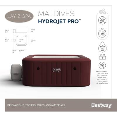 Dmuchane jacuzzi spa Maldives 201x201x80 cm 7 os. WiFi - Bestway 6001U / 60033