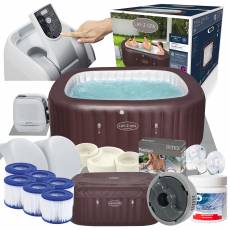 FULL ZESTAW DMUCHANE JACUZZI SPA MALDIVES 201x201x80 cm 7 os. - BESTWAY 60033