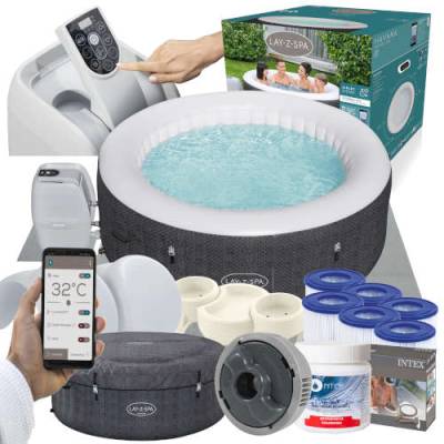 FULL ZESTAW DMUCHANE JACUZZI SPA HAVANA WiFi 180x66 cm 4 os. - BESTWAY 60035
