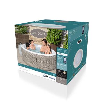 Zestaw PRESTIGE dmuchane jacuzzi spa MADRID WiFi 180x66 cm 4 os. - Bestway 60055