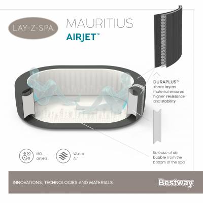 FULL ZESTAW DMUCHANE JACUZZI SPA MAURITIUS 270x180x71 cm - BESTWAY 60067