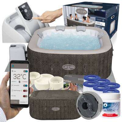 Zestaw PRESTIGE dmuchane jacuzzi spa Cabo 180x180x71 cm 6 os. WiFi - Bestway 6001R