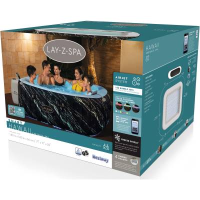 Dmuchane spa jacuzzi Hawaii 180x180x66 cm 6 os. LED WiFi - Bestway 60261