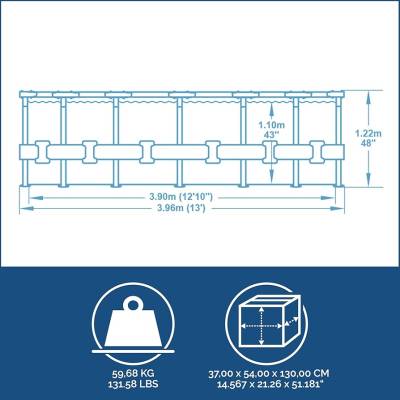 9w1 Basen stelażowy PRO MAX 396x122 cm -  Bestway 5618W