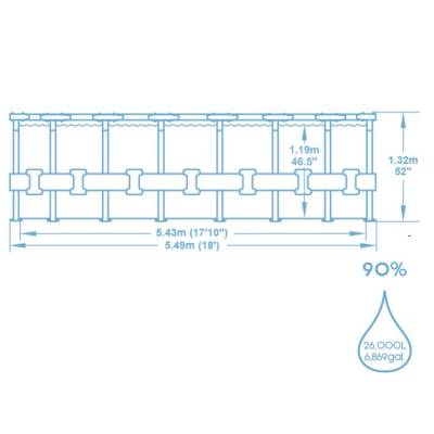 8w1 Basen stelażowy Steel Pro MAX 549x132 cm - Bestway 561FJ