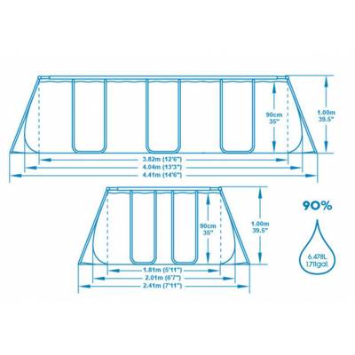 10w1 BASEN OGRODOWY POWER STEEL 404x201x100 cm - BESTWAY 56441