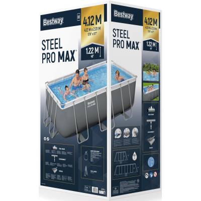 8w1 Basen ogrodowy POWER STEEL 412x201x122 cm - Bestway 56457
