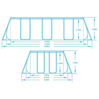 8w1 Basen ogrodowy POWER STEEL 412x201x122 cm - Bestway 56457