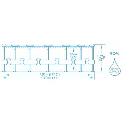 12w1 Basen stelażowy Steel Pro MAX 457x107 cm - Bestway 56488