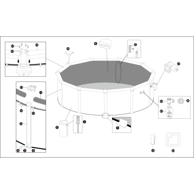 12w1 basen całoroczny HYDRIUM 305x122 cm - Bestway 56566