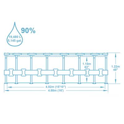 13w1 BASEN OGRODOWY RATAN 488x122 cm - BESTWAY 56666