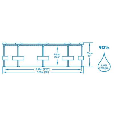 7w1 BASEN STELAŻOWY STEEL PRO 305x76 cm - BESTWAY 56679