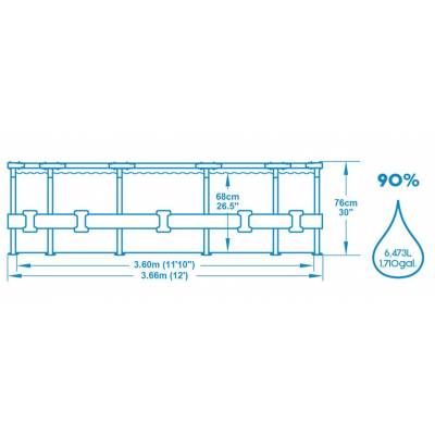 14w1 BASEN STELAŻOWY STEEL PRO 366x76 cm - BESTWAY 56681