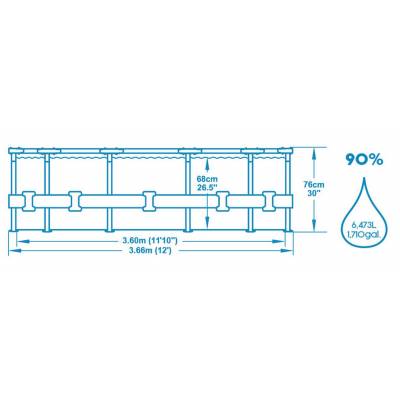 11w1 BASEN STELAŻOWY STEEL PRO 366x76 cm - BESTWAY 56706