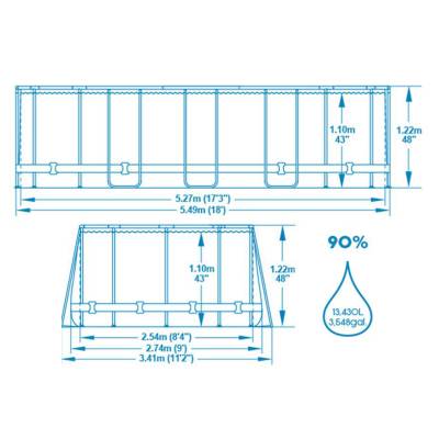 8w1 Basen ogrodowy Pro MAX 549x274x122 cm - Bestway 56710