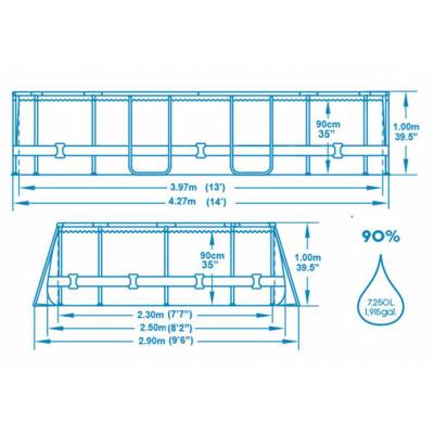 12w1 BASEN OGRODOWY RATAN VISTA 427x250x100 cm - BESTWAY 56714