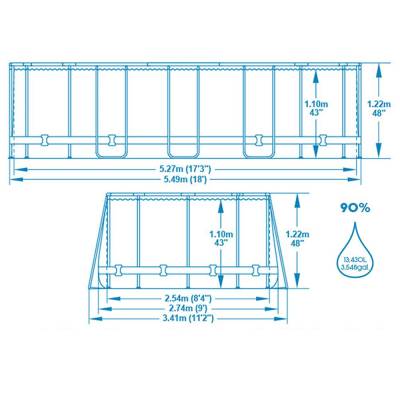 8w1 Basen ogrodowy Pro MAX 549x274x122 cm - Bestway 56716