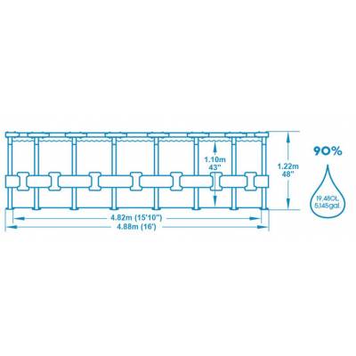 12w1 BASEN OGRODOWY RATAN Z OKNAMI SWIM VISTA 488x122 cm - BESTWAY 56725