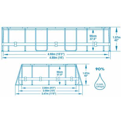 12w1 BASEN OGRODOWY KAMIENNY VISTA 488x305x107 cm - BESTWAY 56946