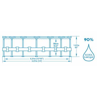 12w1 BASEN STELAŻOWY PRO MAX 427x107 cm -  BESTWAY 56950