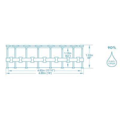 12w1 BASEN OGRODOWY POWER STEEL 488x122 cm - BESTWAY 56966