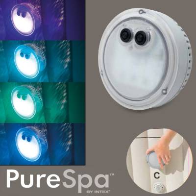 Kolorowa lampka LED na baterie do spa jacuzzi - Intex 28503