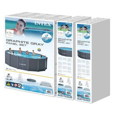 12w1 PANELOWY BASEN OGRODOWY W/RCD 478x124 cm - INTEX 26382 GN
