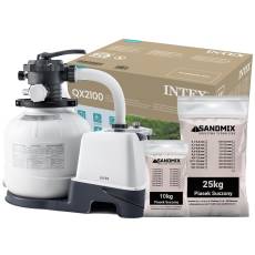 Generator chloru 7 g/h + pompa piaskowa 6000 L/h + piasek - Intex 26676