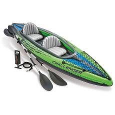 Kajak CHALLENGER K2 351x76x38 cm + aluminiowe wiosła i pompka - Intex 68306