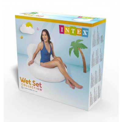 Dmuchany fotel na wodę koło białe 137x122 cm - Intex 58889