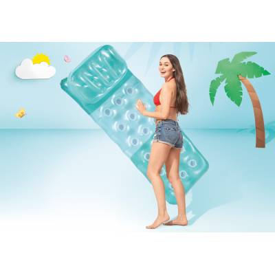 MATERAC PLAŻOWY Z PODUSZKĄ TURKUSOWY - INTEX 58890