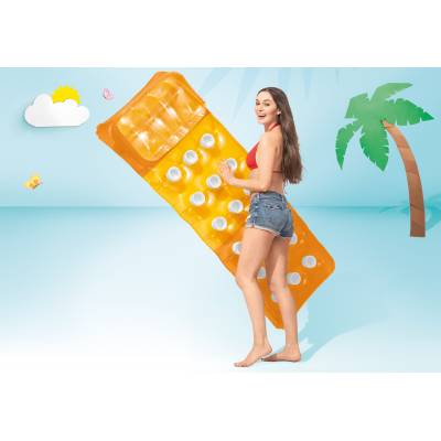 MATERAC PLAŻOWY Z PODUSZKĄ POMARAŃCZOWY - INTEX 58890