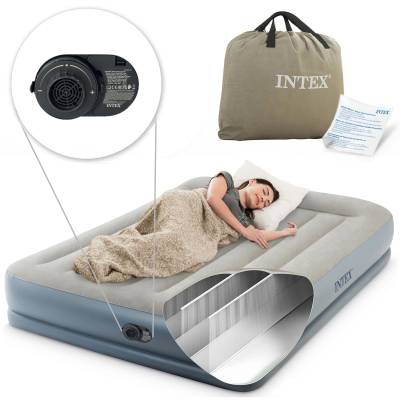 DMUCHANY WELUROWY MATERAC DO SPANIA 203x152x30 cm - INTEX 64118