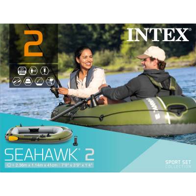 Ponton SEAHAWK 2 235x114x41 cm + wiosła / pompka  - Intex 66332
