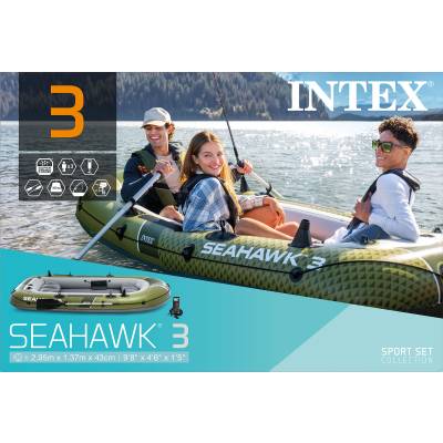 Ponton SEAHAWK 3 295x137x43 cm + wiosła / pompka - Intex 66333