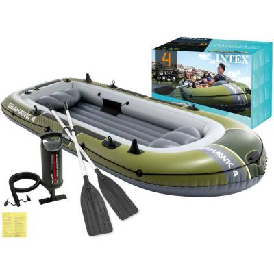 Ponton SEAHAWK 4 351x145x48 cm + wiosła / pompka - Intex 66334