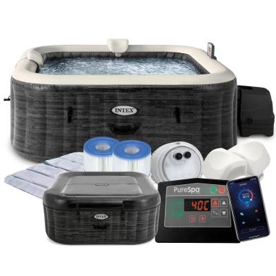 Dmuchane jacuzzi spa Greystone 239x71 cm 6 os. WiFi - Intex 28452