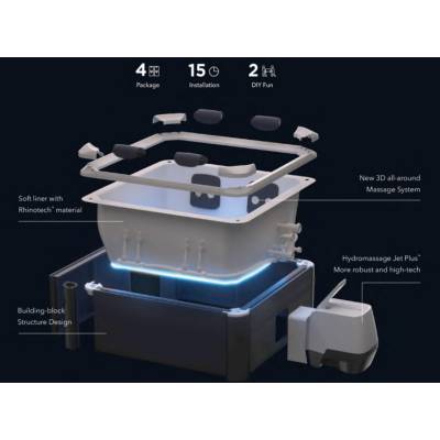 Panelowe jacuzzi spa OSLO PLUS 180x180x65 cm 6 os. UVC LED WiFi - MSpa F-OS063WP