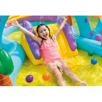 WODNY PLAC ZABAW BASEN DINOZAURY 333x229x112 cm - INTEX 57135