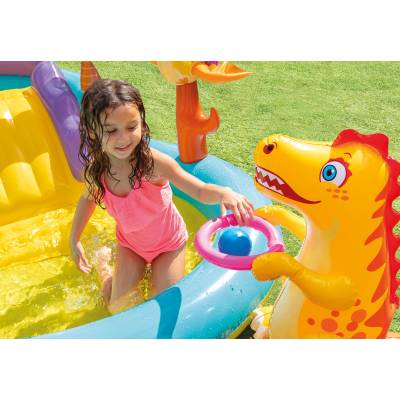 Wodny plac zabaw basen - Dinozaury - 333x229x112 cm - Intex 57135